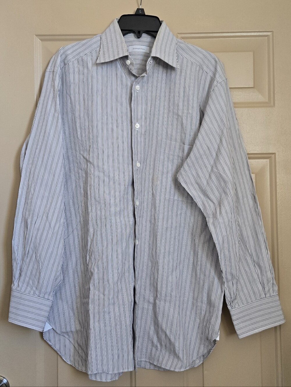 Ermengildo Zegna Cotton Striped Button Up shirt sz 41/16